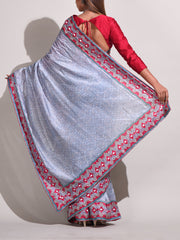 Grey Bemberg Highlighted Saree