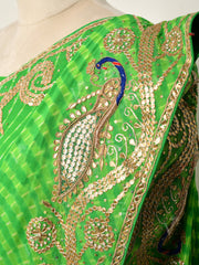 Green Georgette Bandhani Gotta Patti Saree