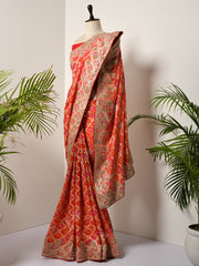 Red Banarasi Bandhani Gotta Patti Saree