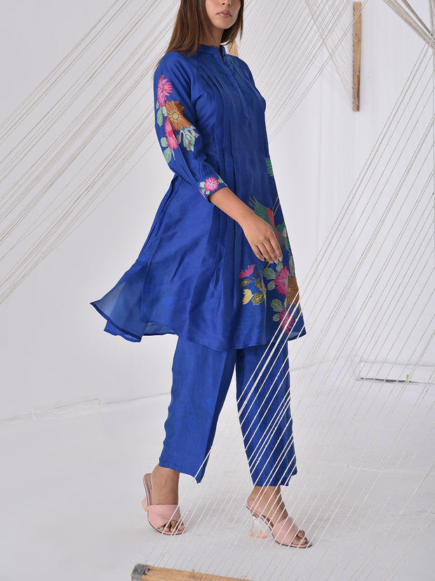 Blue Vasansi Silk Printed Co-ord Set