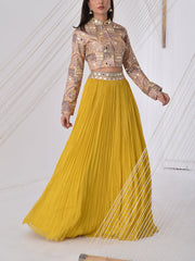 Yellow Georgette Skirt Set