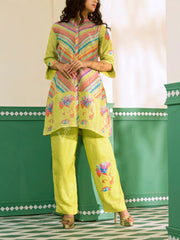 Multi Color Vasansi Silk Leheriya Co-ord Set