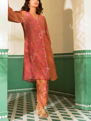 Salmon Pink and Beige Vasansi Silk Co-ord Set