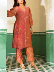 Salmon Pink and Beige Vasansi Silk Co-ord Set