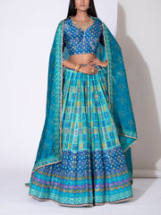 Pale Sea Green Vasansi Silk Lehenga