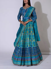 Pale Sea Green Vasansi Silk Lehenga