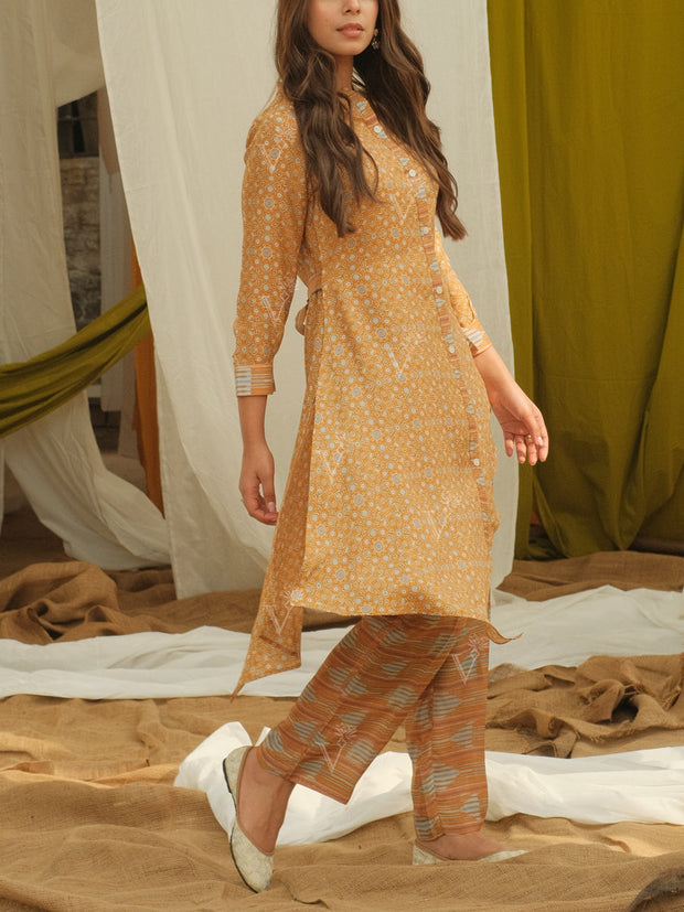 Yellow Ochre Vasansi Silk Semi-Formal Set