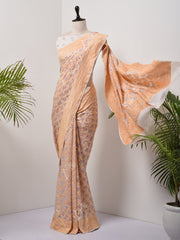 Off White  Bandhani Zari Saree