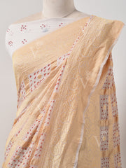 Off White  Bandhani Zari Saree