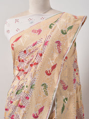 Off White  Bandhani Zari Saree