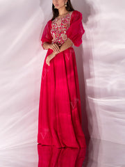 Pink Silk Embroidered Gown