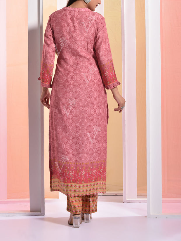Dust Pink Vasansi Silk Suit Set