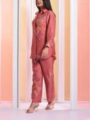 Dust Pink Vasansi Silk Co ord Set