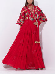 Red Georgette Gown