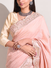 Pink Silk Gotta Patti Saree