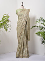 Green Banarasi Gotta Patti Saree