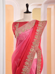 Shaded Pink Satin Gotta Patti Saree