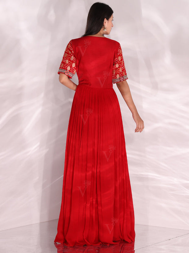 Red Georgette Gown