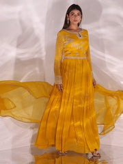 Mustard Georgette Gown