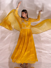 Mustard Georgette Gown