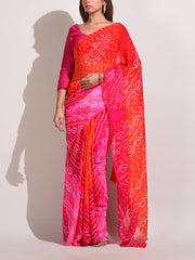 Georgette Bandhani Saree