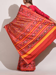 Yellow And Red Silk Patola Saree