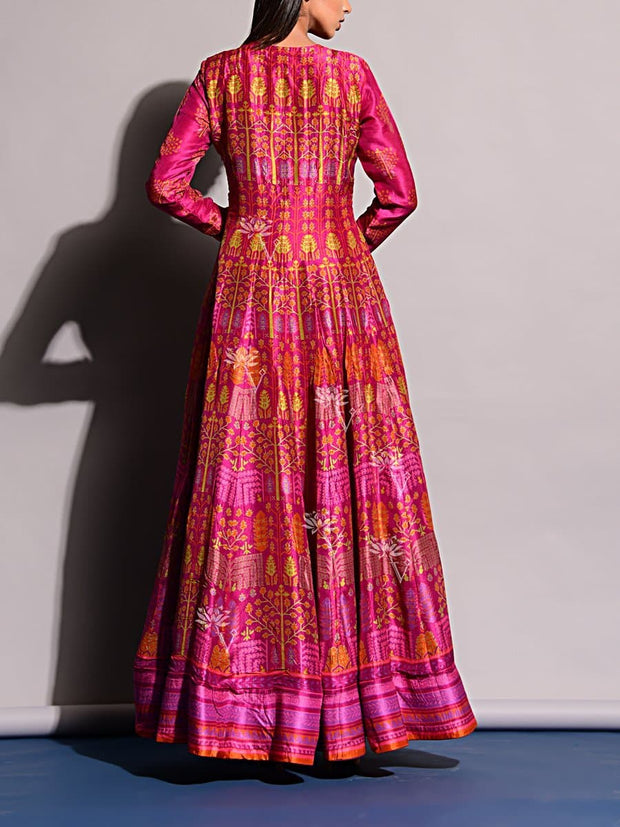 Anarkali, Anarkalis, Printed, Gown, Gowns, Long Dress, Floor Length, Silk