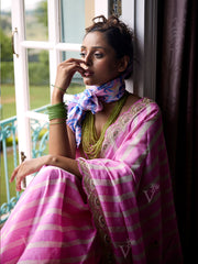 Pink Leheriya Saree