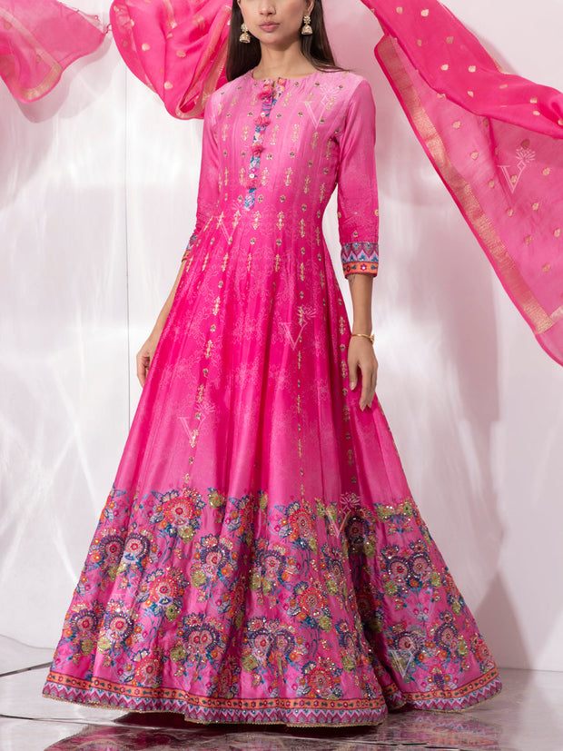 Pink Vasansi Silk Gown