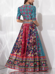 Multi Color Vasansi Silk Skirt Set