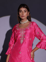 Pink Mothda Vasansi Silk Kurta