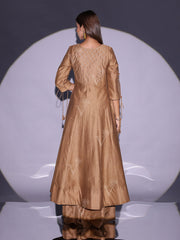 Brown Vasansi Silk Anarkali Kurta and Palazzo Set