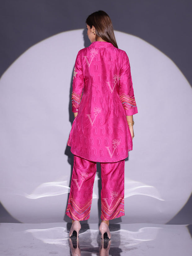 Hot Pink Vasansi Silk Co-ord Set