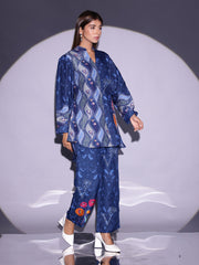 Blue Vasansi Silk Printed Co-ord Set