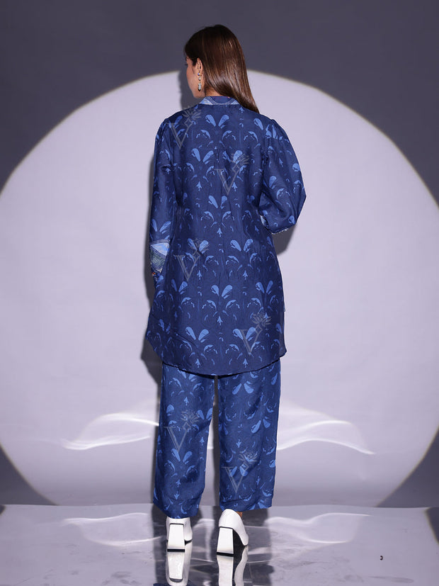 Blue Vasansi Silk Printed Co-ord Set