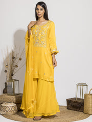 Sun Yellow Gota Patti Sharara Set