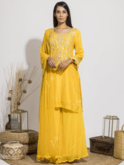 Sun Yellow Gota Patti Sharara Set