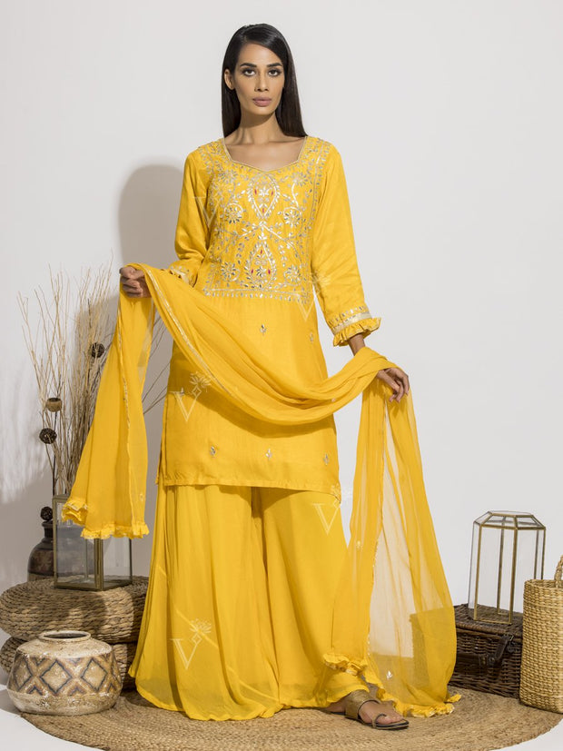 Buy Sun Yellow Gota Patti Sharara Set Online Vasansi Jaipur