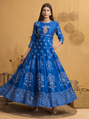 Anarkali, Anarkalis, Gown, Gowns, Party Wear, Multi Color, Traditional Wear, Traditional Outfit, Highlighted, Handwork, Printed